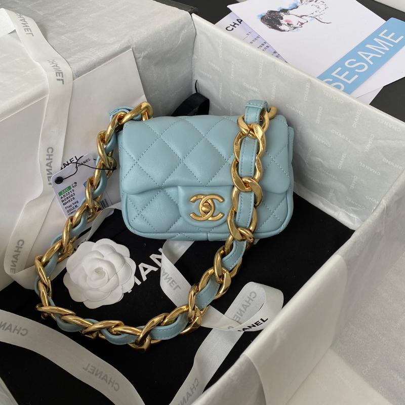 Chanel Handbags AS3213 Sheepskin Blue